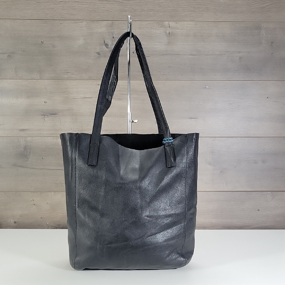 J.Crew Black Leather Tote Shoulder Bag